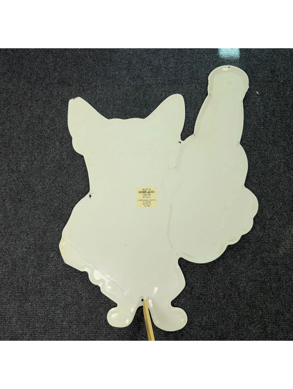 Vintage 1989 Bud Light Spuds MacKenzie Metal Sign Original Beer Advertising 3D